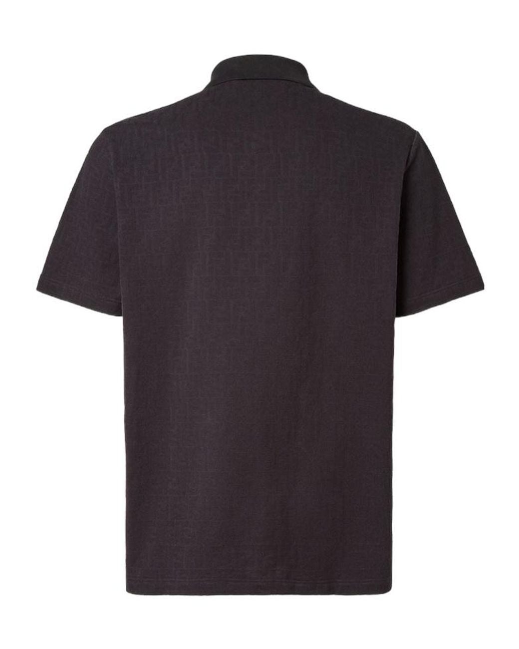 Fendi Black Ff Jacquard Short Sleeved Polo Shirt for men