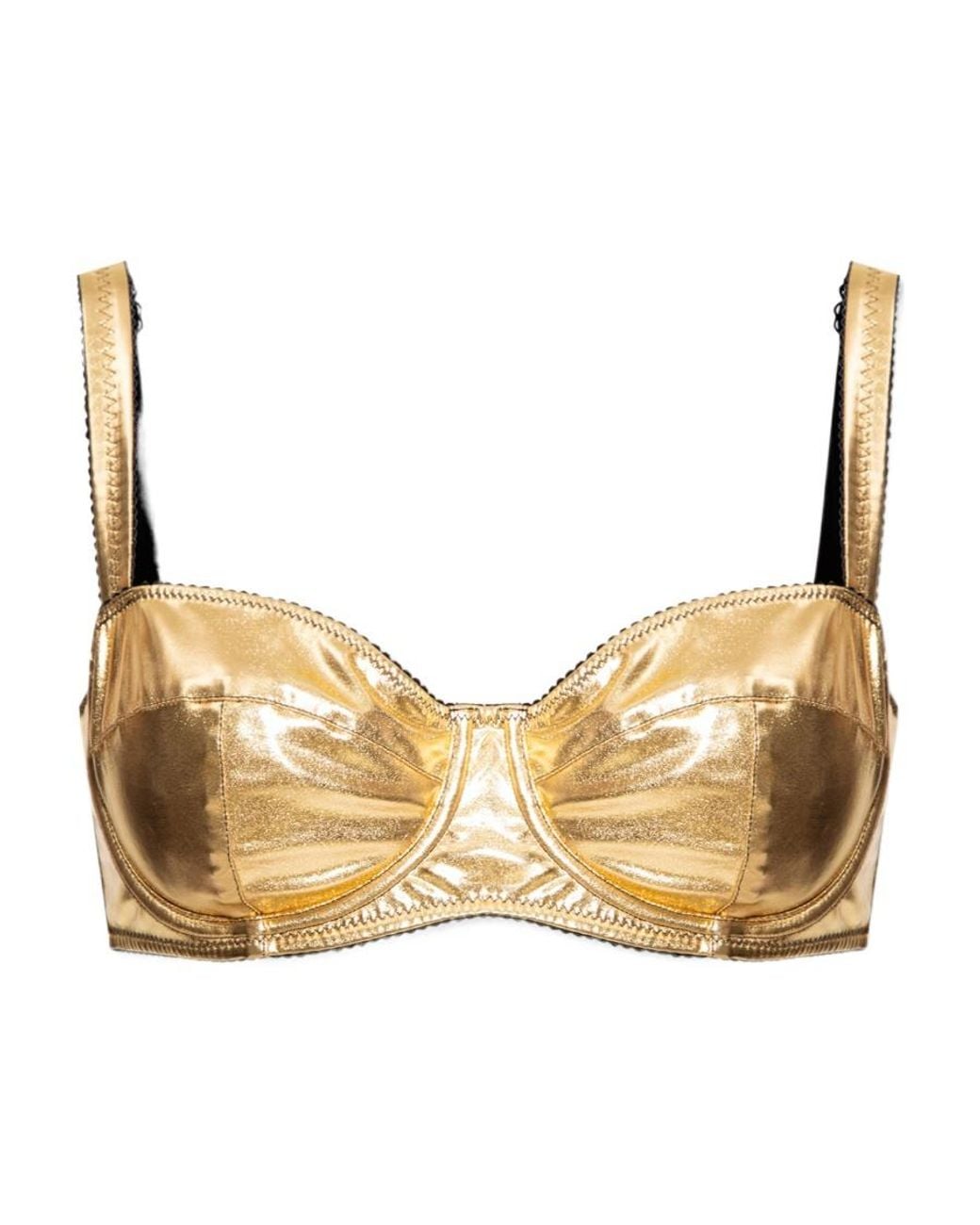 Dolce & Gabbana Natural Foiled Jersey Balconette Bra
