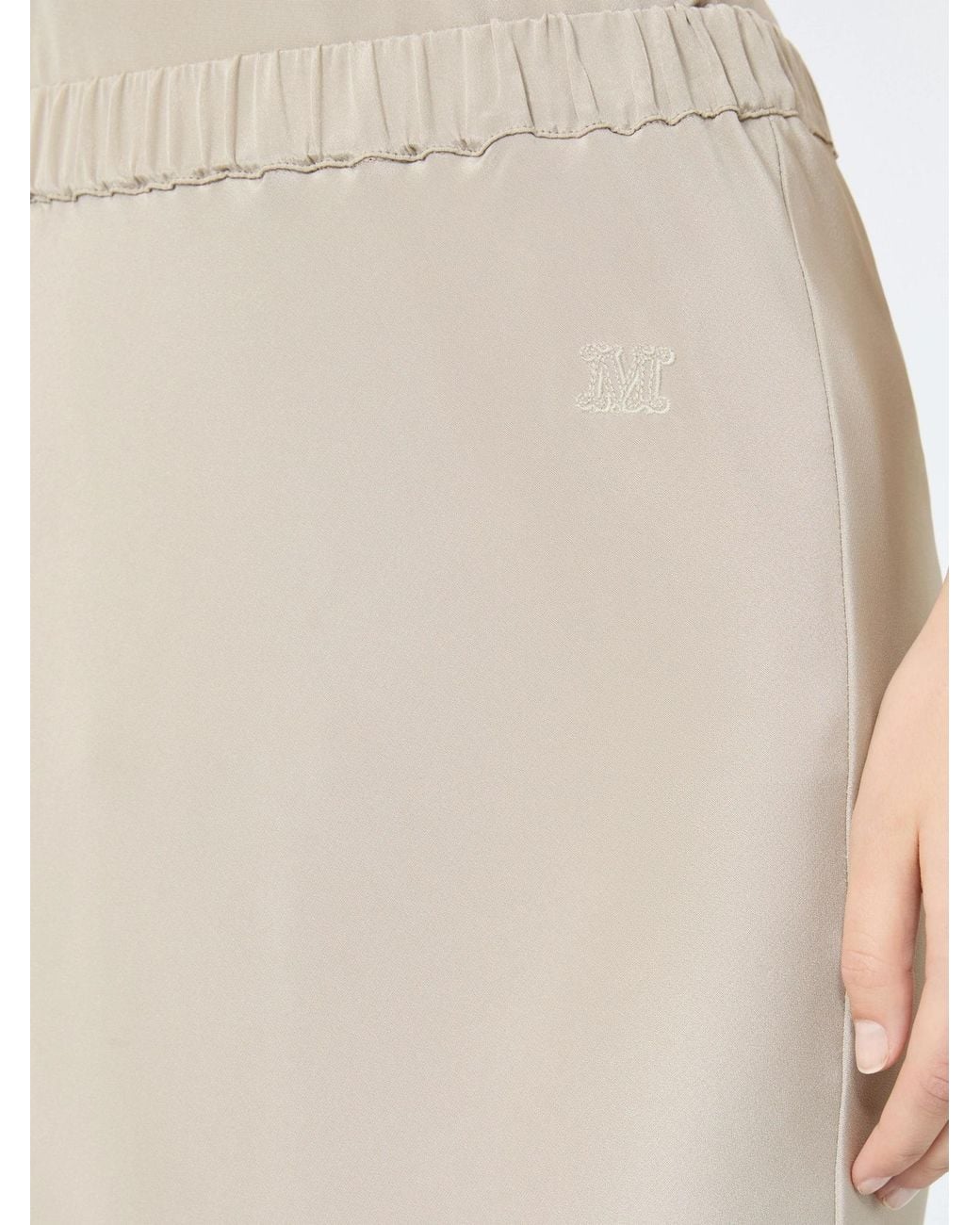 Max Mara White Sospiro Logo Embroidered Skirt