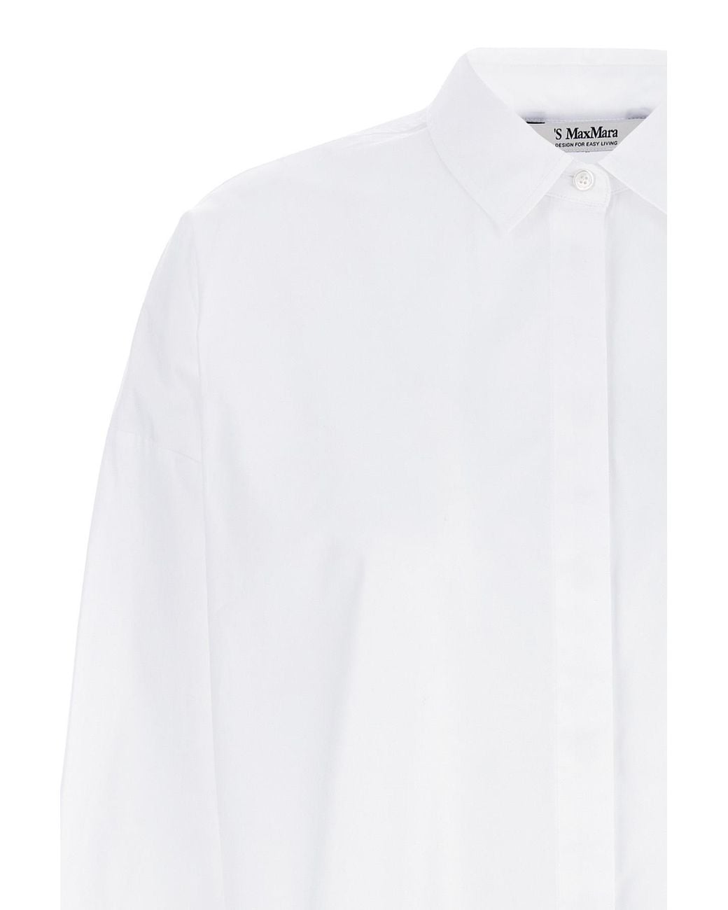 Max Mara White 'S Gerona Button-Up Long-Sleeved Top