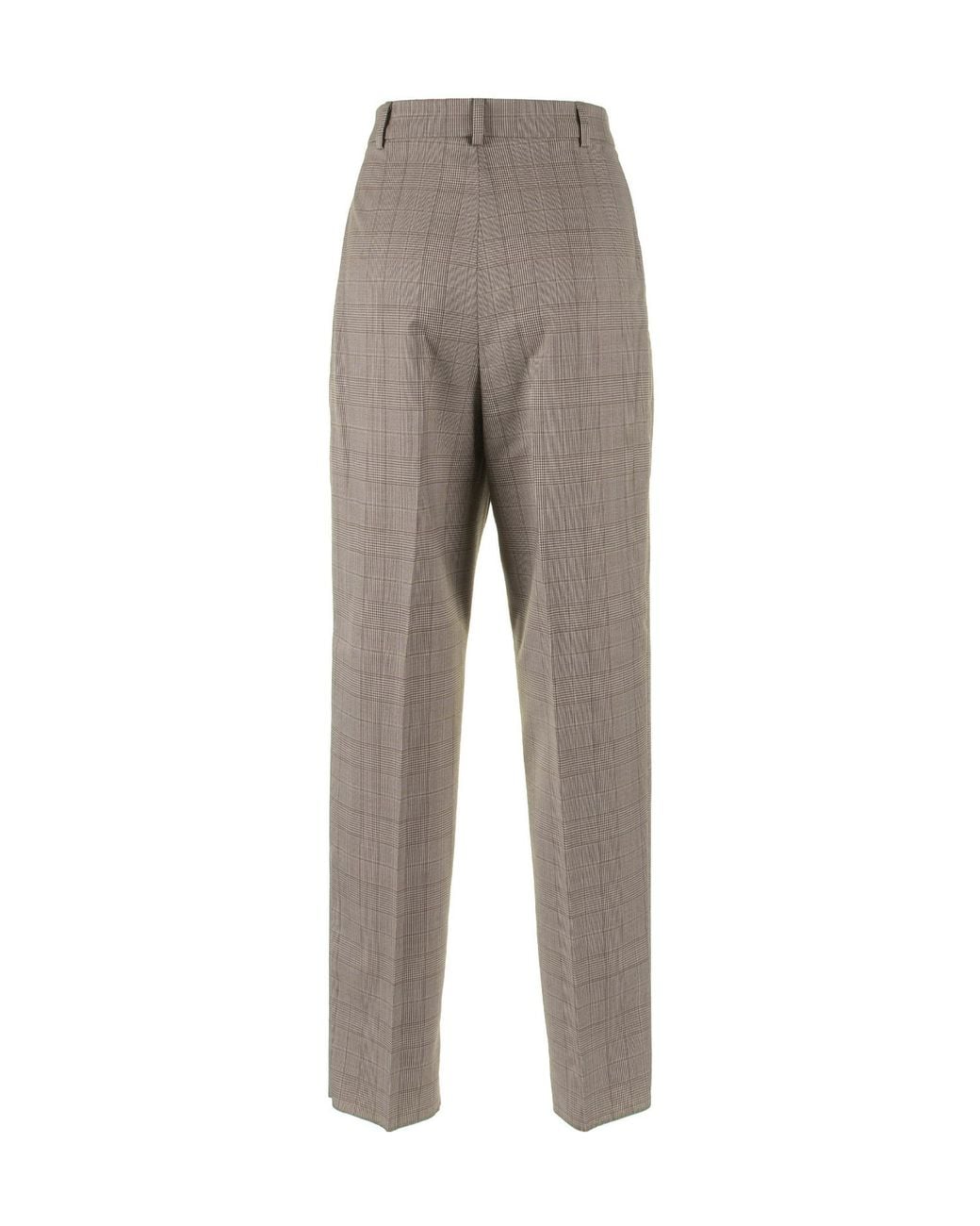 Max Mara Gray Studio Checked Straight Leg Trousers