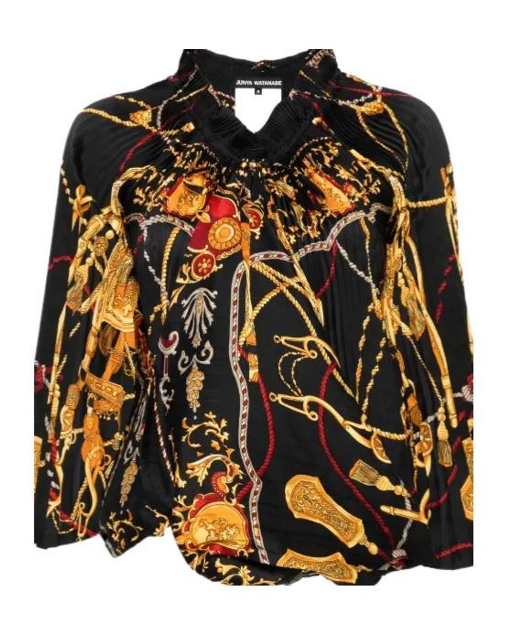 Junya Watanabe Black Graphic-Print Blouse