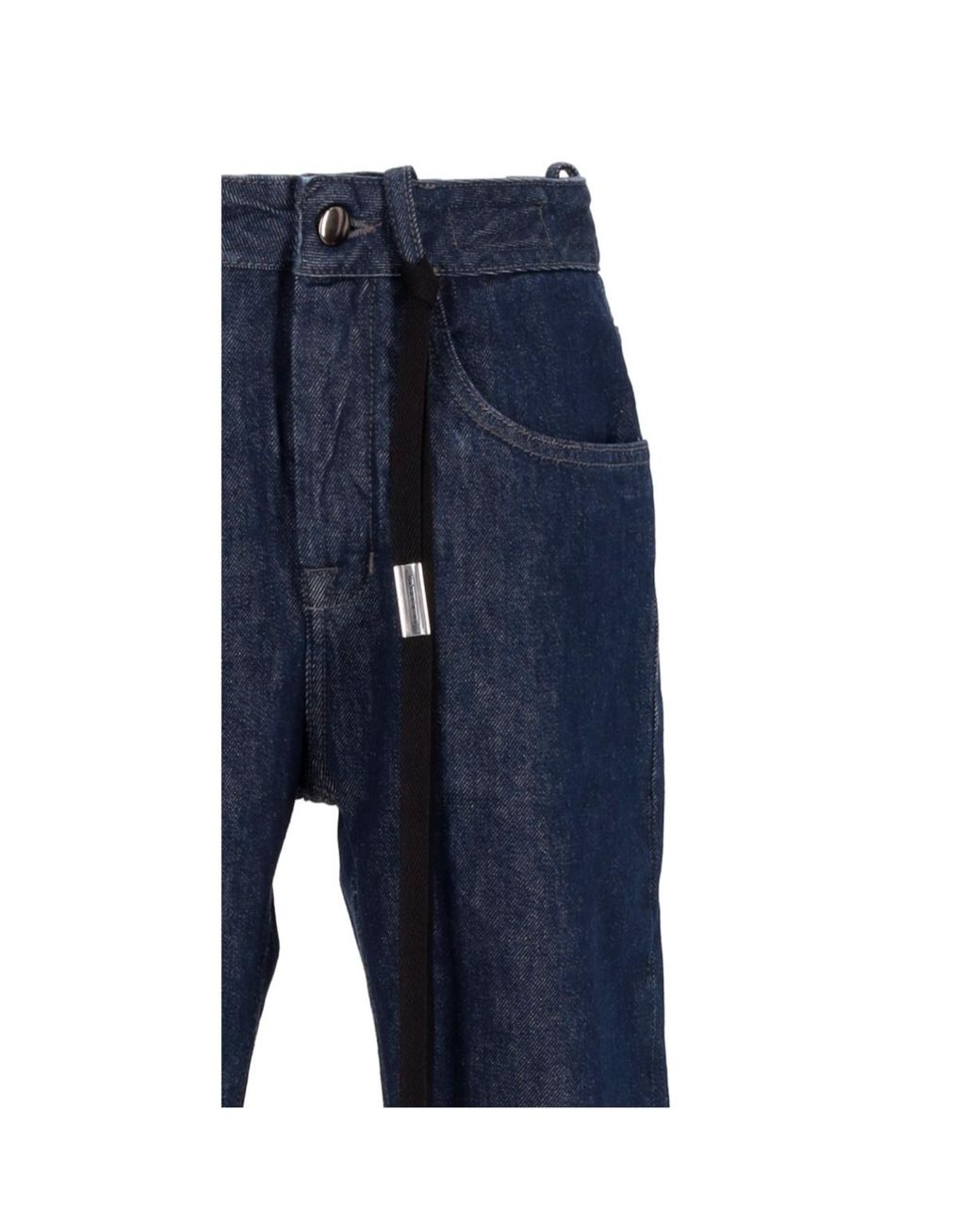 Ann Demeulemeester Blue High-Waist Straight-Leg Jeans