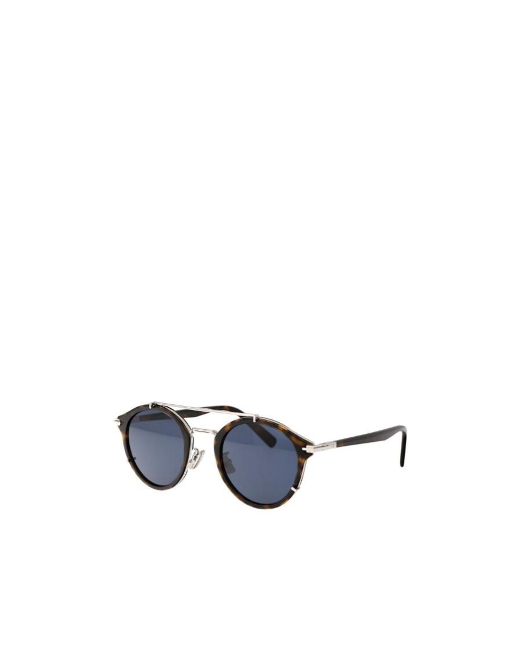 Dior White Eyewear Round Frame Sunglasses for men