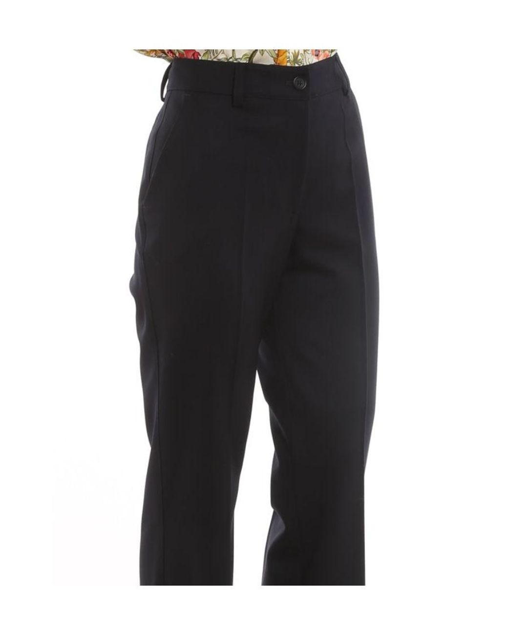 P.A.R.O.S.H. Blue Flared High-Waisted Trousers