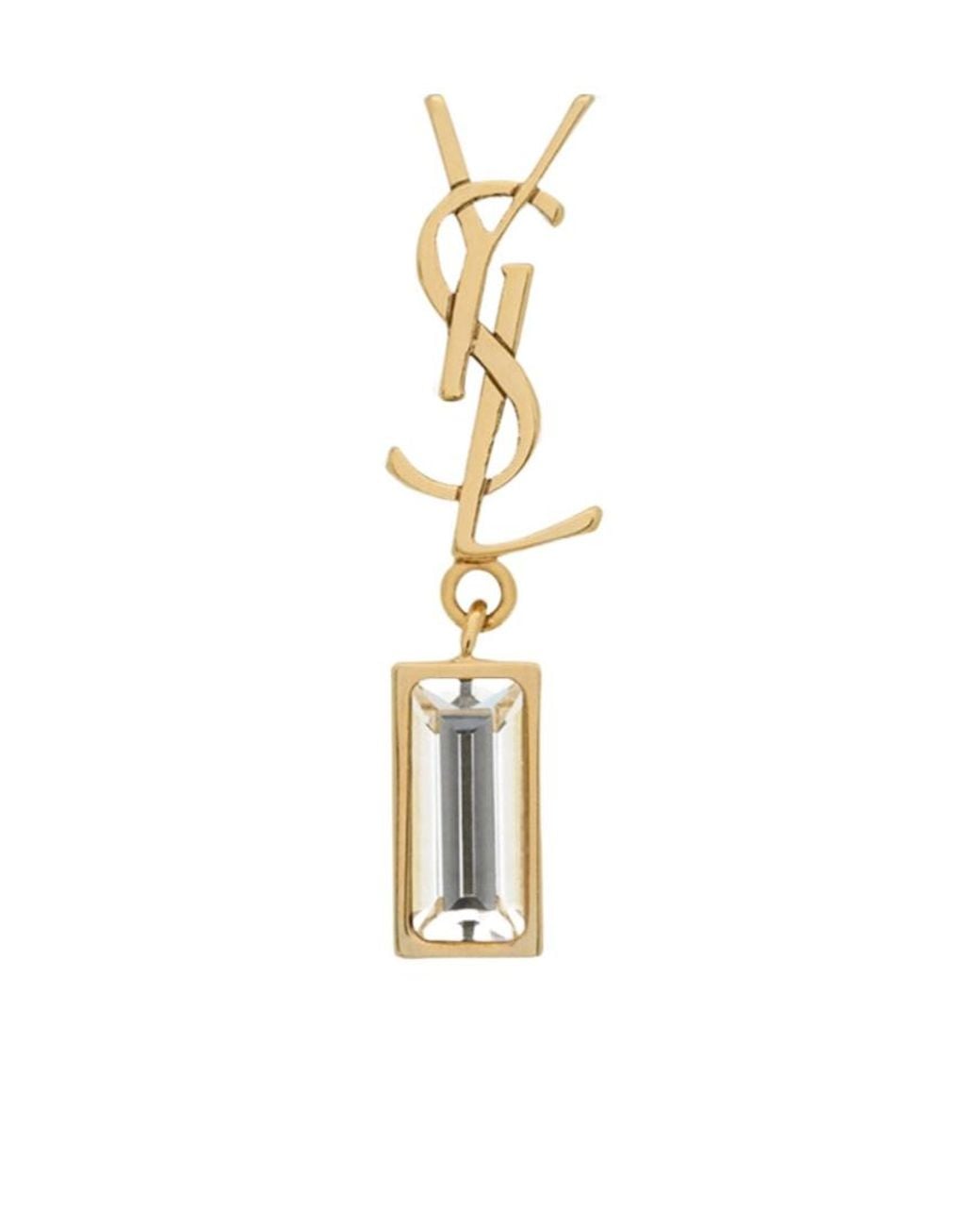 Saint Laurent Metallic Cassandre Single Earring