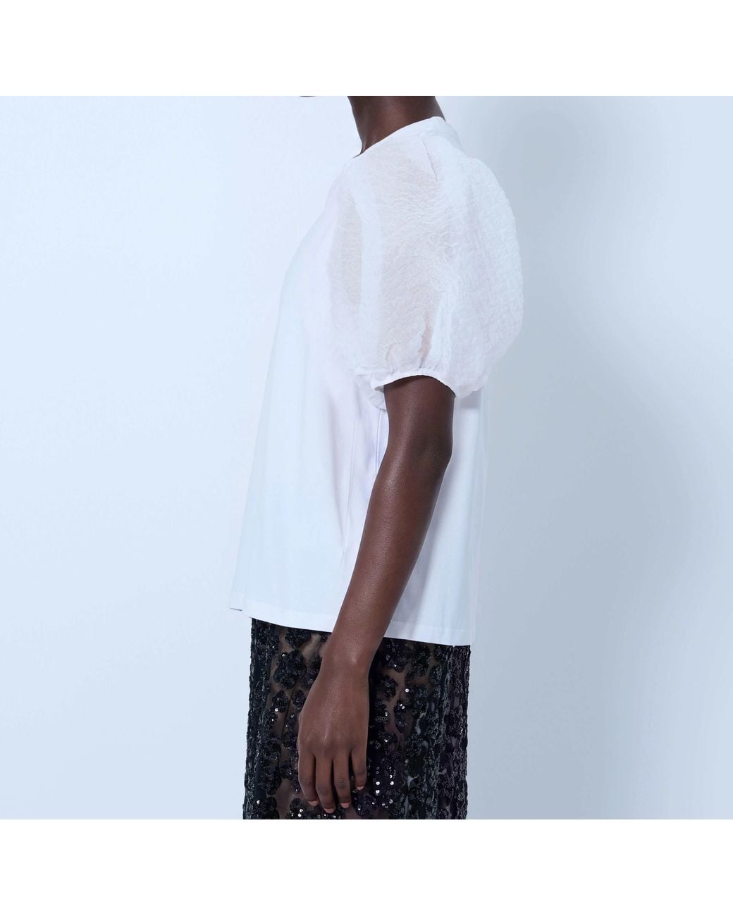CECILIE BAHNSEN White Short-Sleeved Top