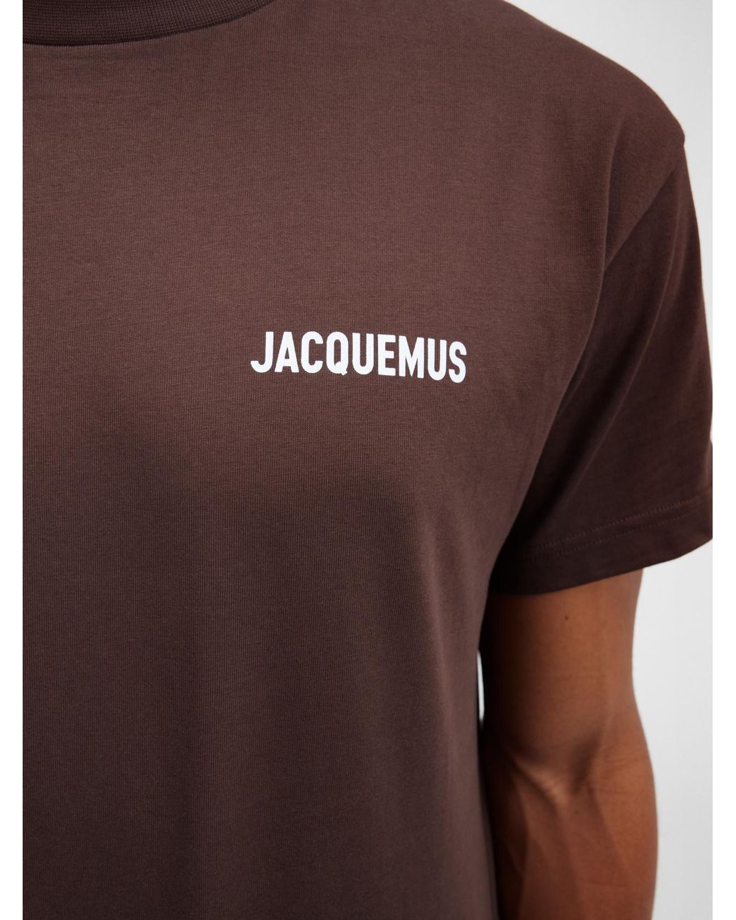 Jacquemus Brown Logo-Print T-Shirt for men