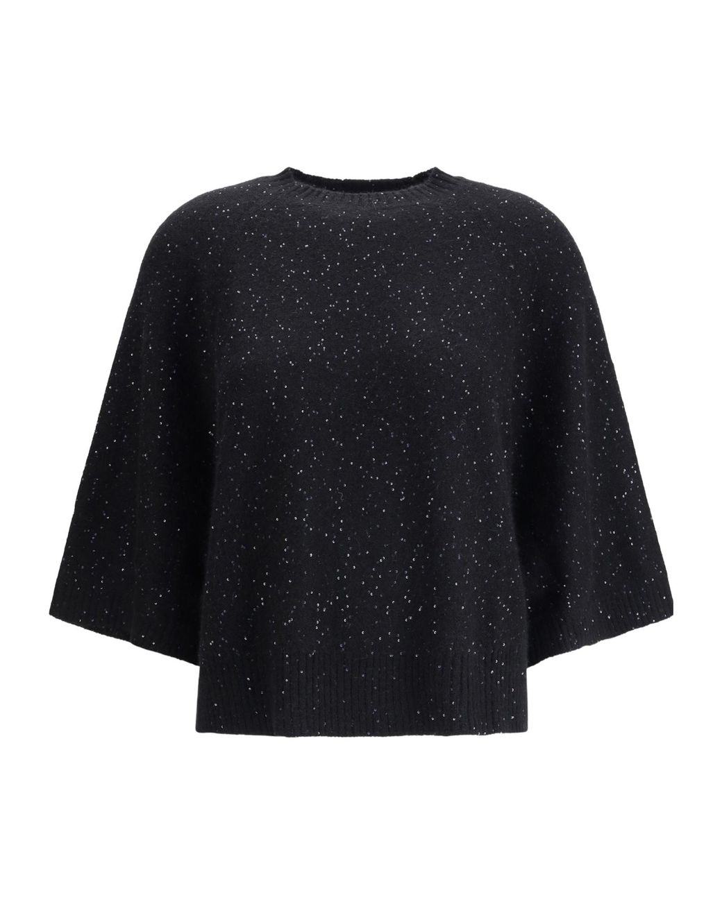 Fabiana Filippi Black Sequin Embellished Cape