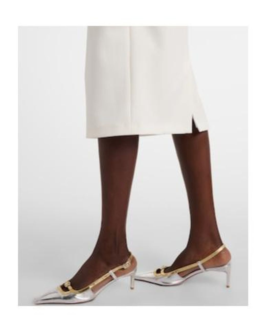 Safiyaa White Bridal Meryl Crêpe Midi Dress