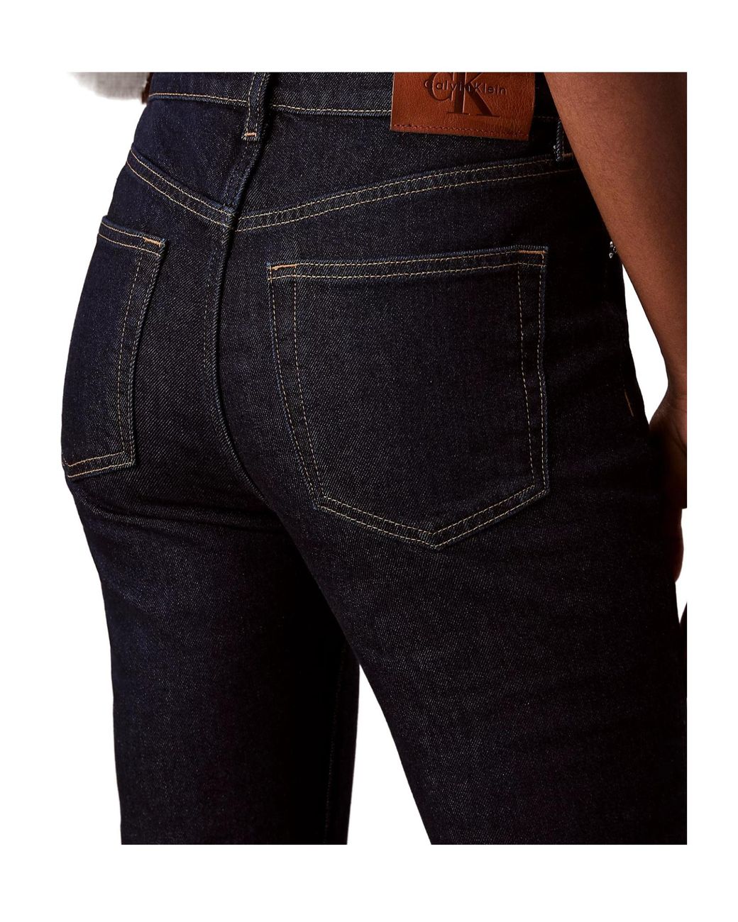 Calvin Klein Black Logo-Patch Flared Jeans