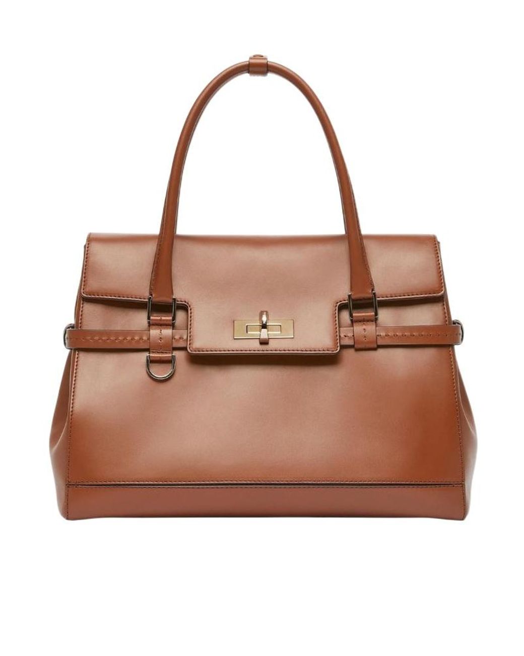 Max Mara Brown Natural Leather Handbag