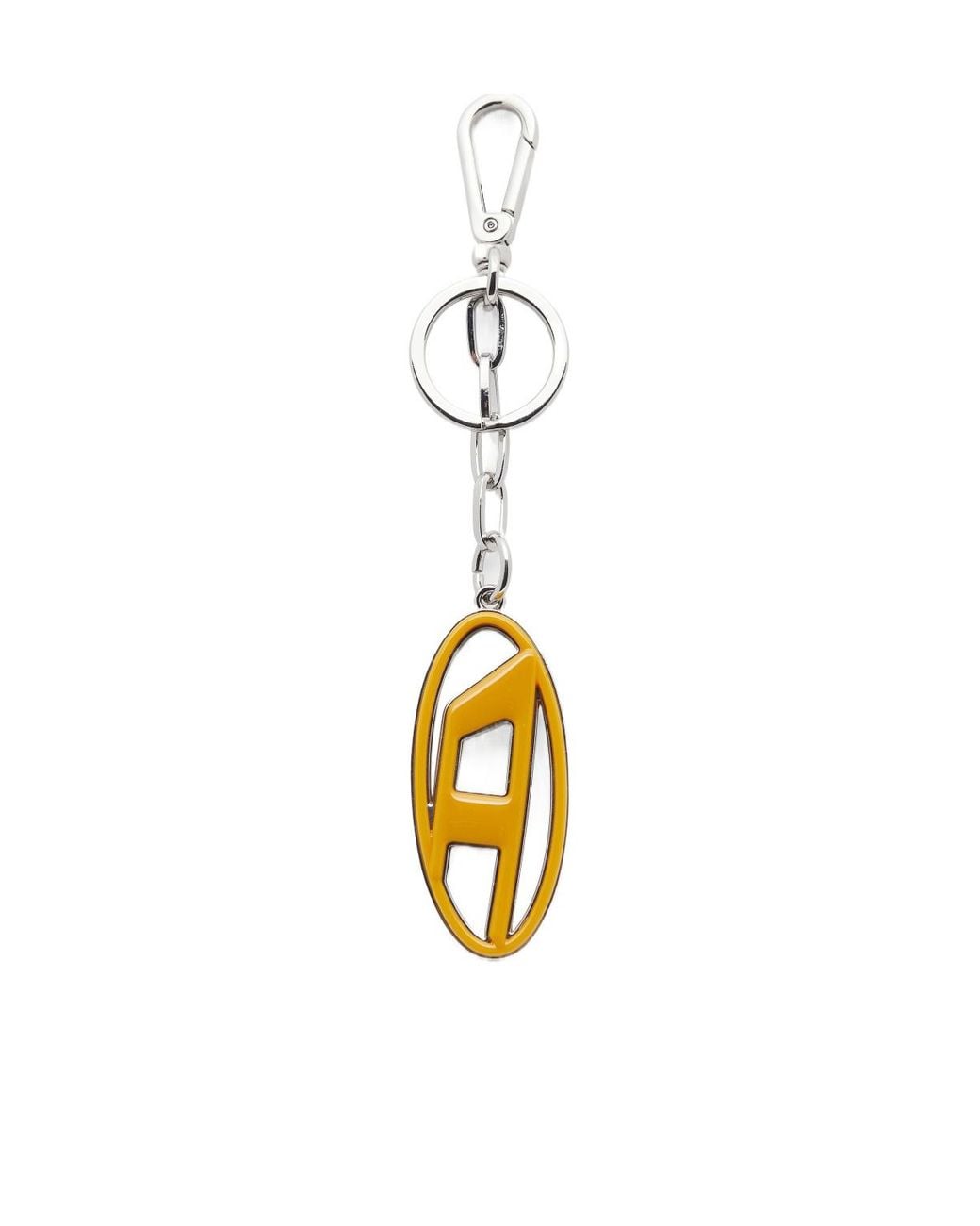 DIESEL Metallic Cage-D Logo-Charm Keyring for men