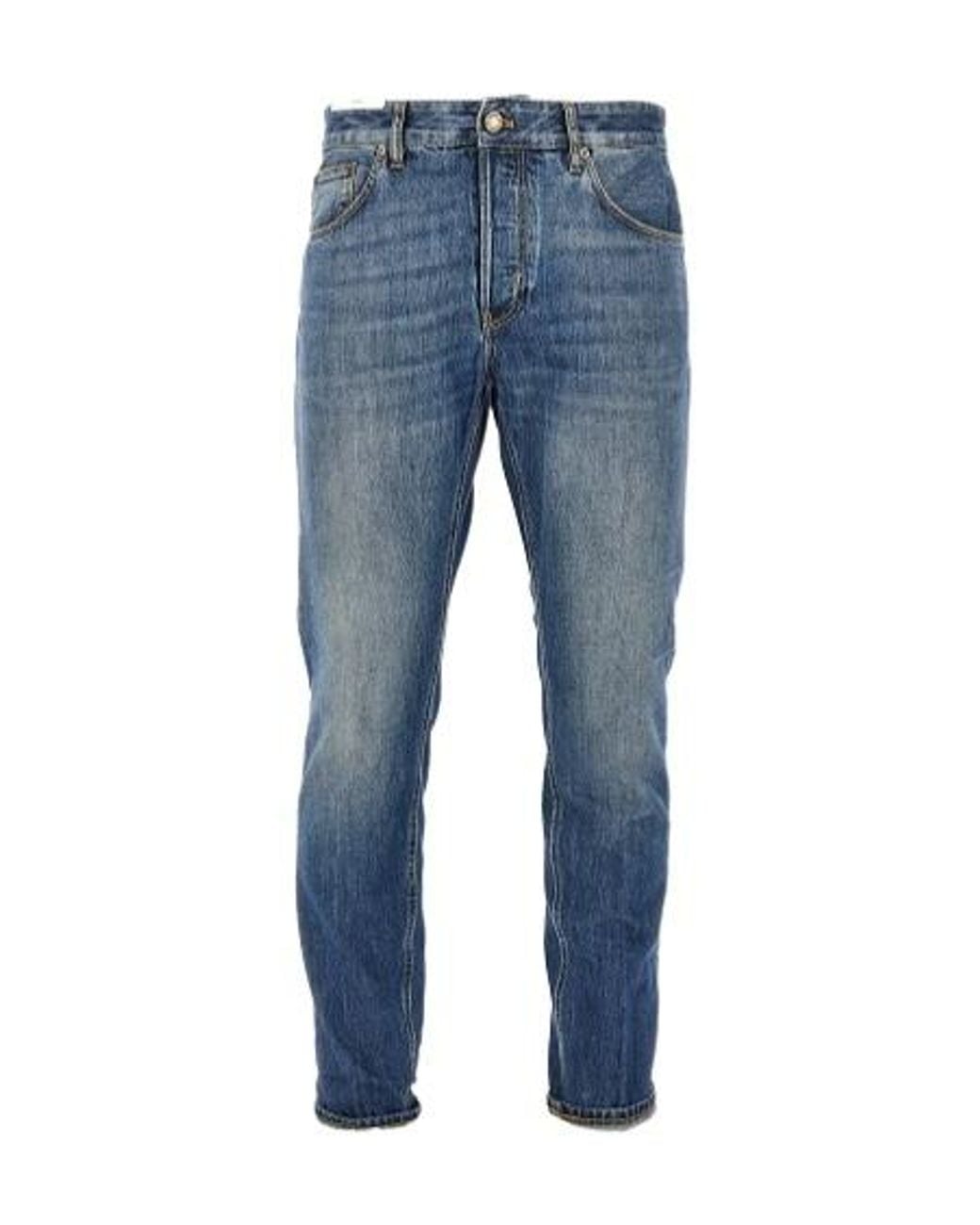 Pt Pantaloni Blue Pt Torino Whiskering Effect Tapered Leg Jeans for men