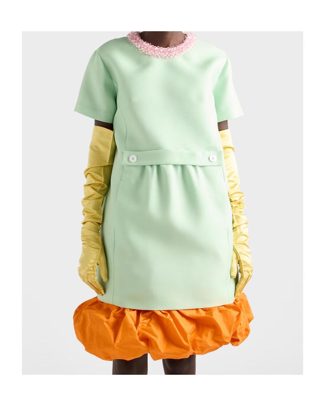 Prada Orange Technical Taffeta Skirt