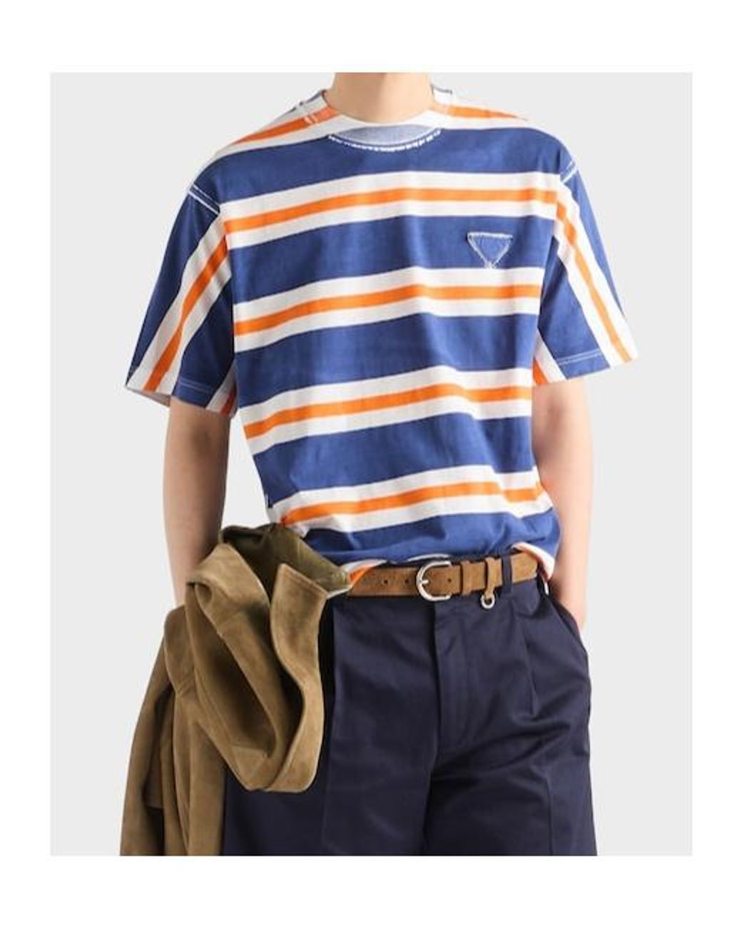 Prada Blue Short-Sleeved T-Shirt for men