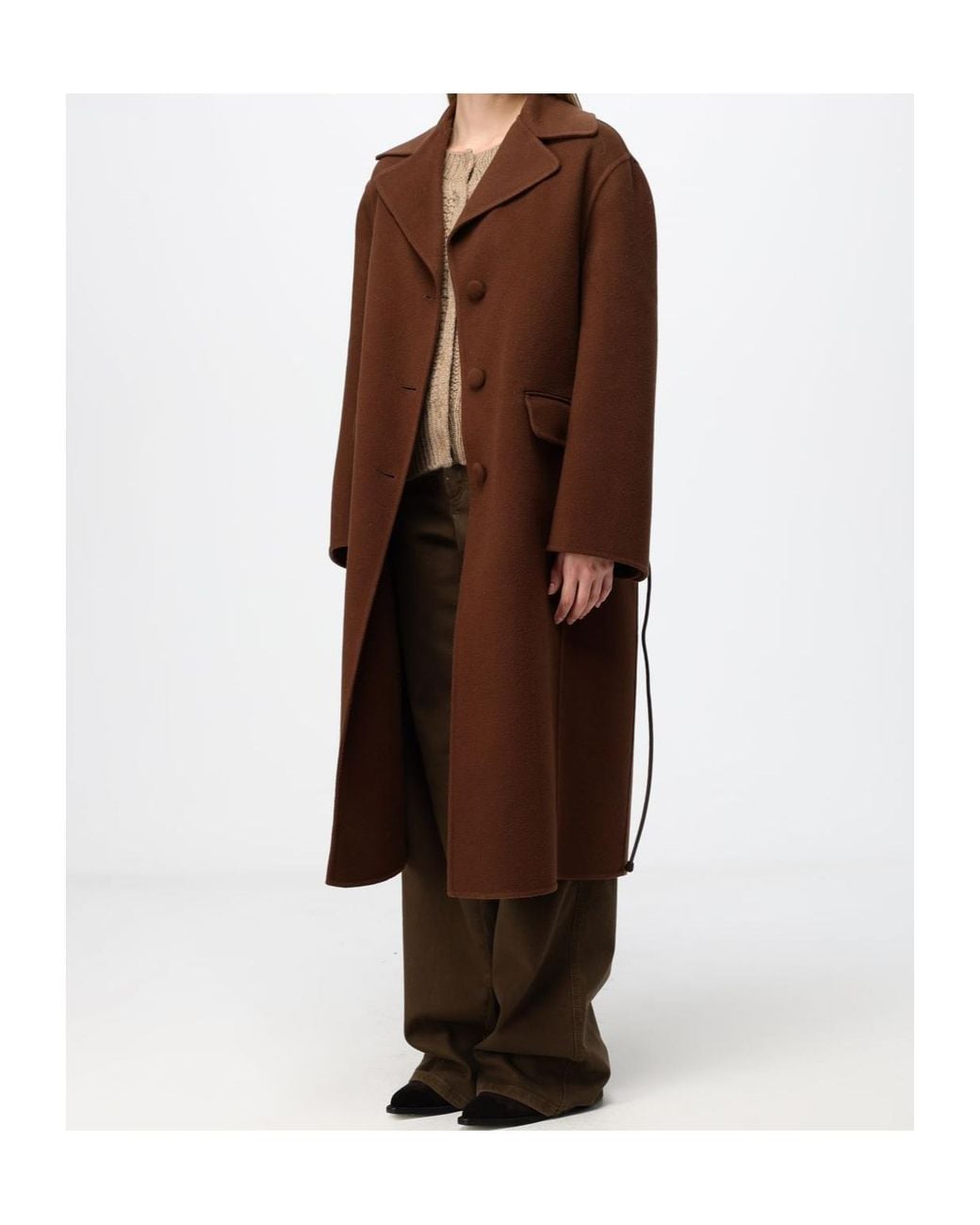 Ermanno Scervino Brown Single-Breasted Flap-Pocket Coat