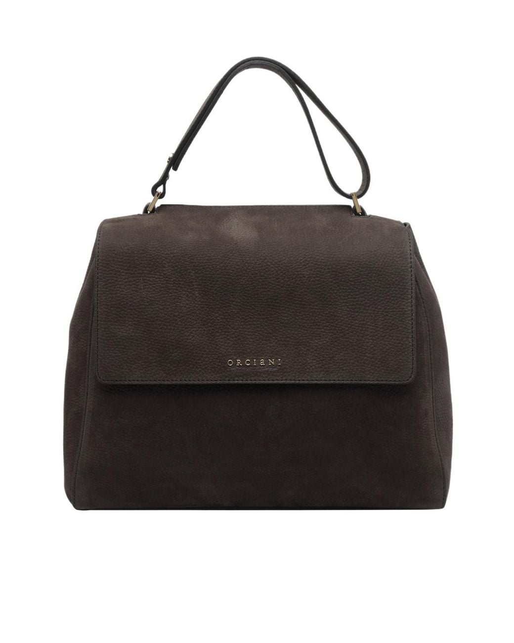 Orciani Black Sveva Medium Top Handle Shoulder Bag