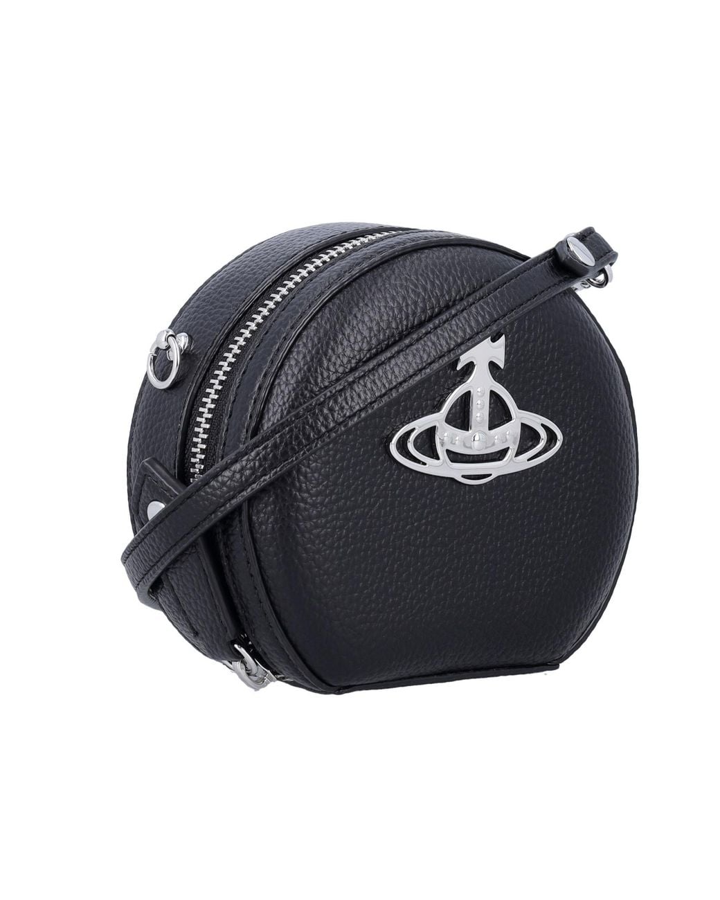 Vivienne Westwood Black Orb Plaque Mini Round Crossbody Bag