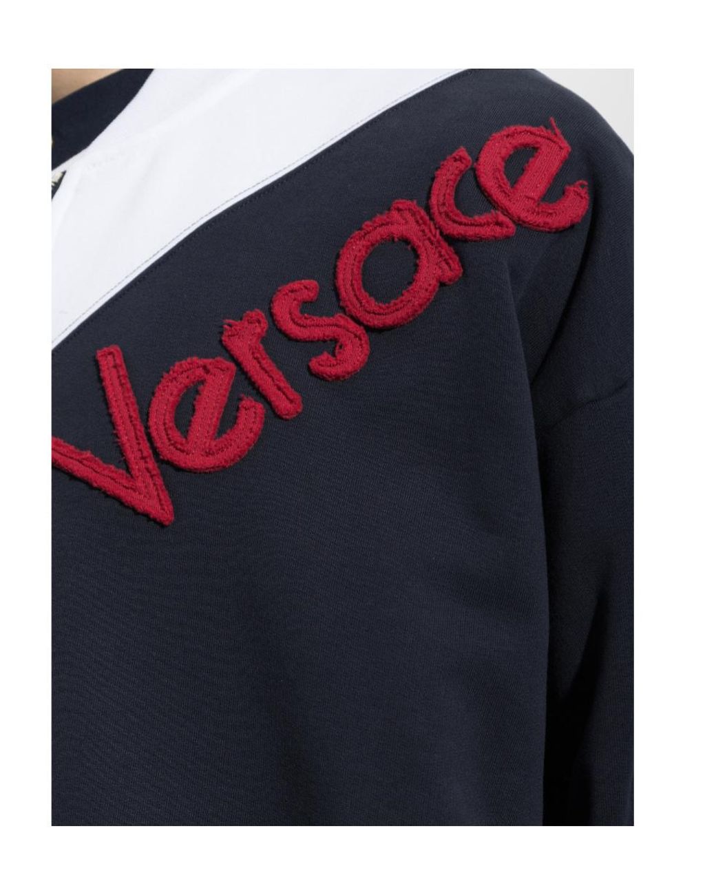 Versace Blue Logo Zip-Up Sweatshirt for men