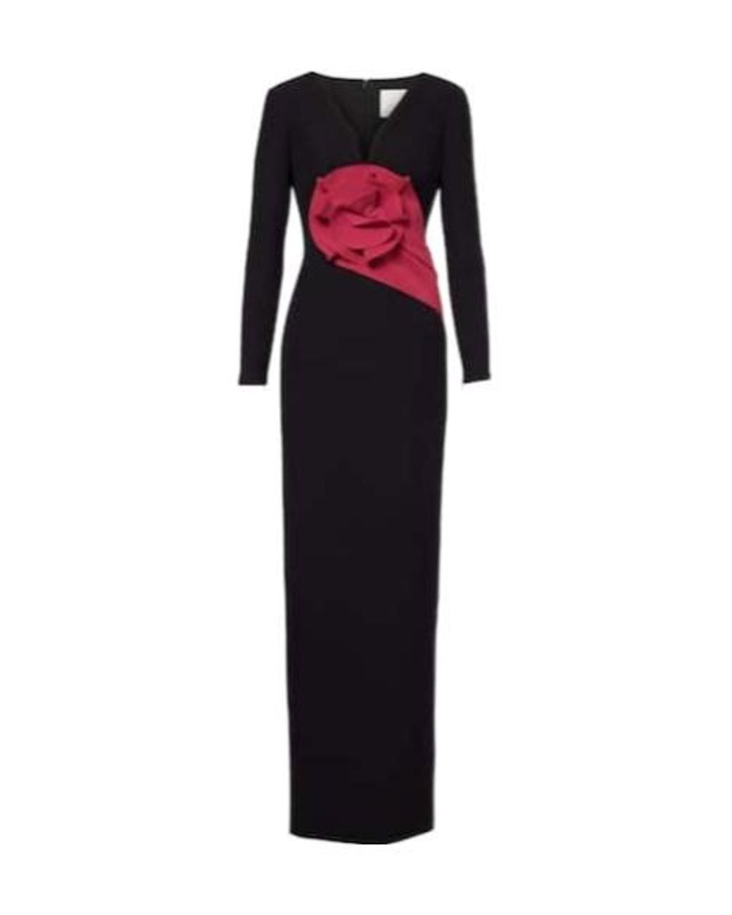 Roland Mouret Blue Floral-Appliqué Crepe Gown