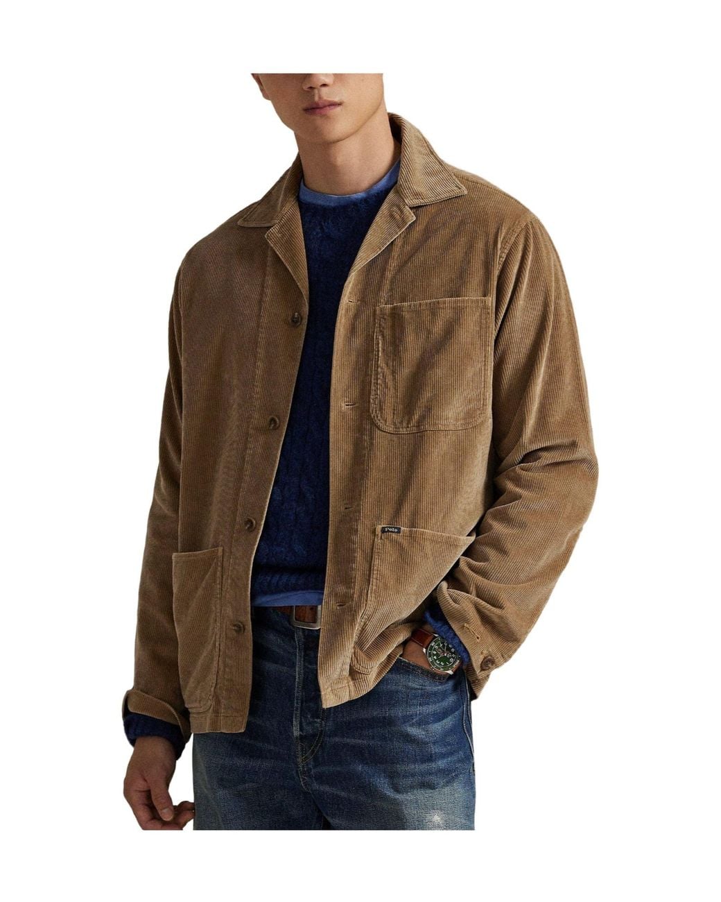 Polo Ralph Lauren Brown Corduroy Lapel Workwear Jacket for men