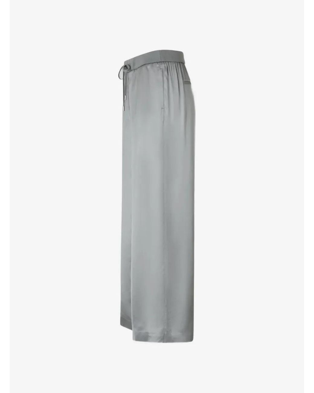 Peserico Gray Satin Casual Pants