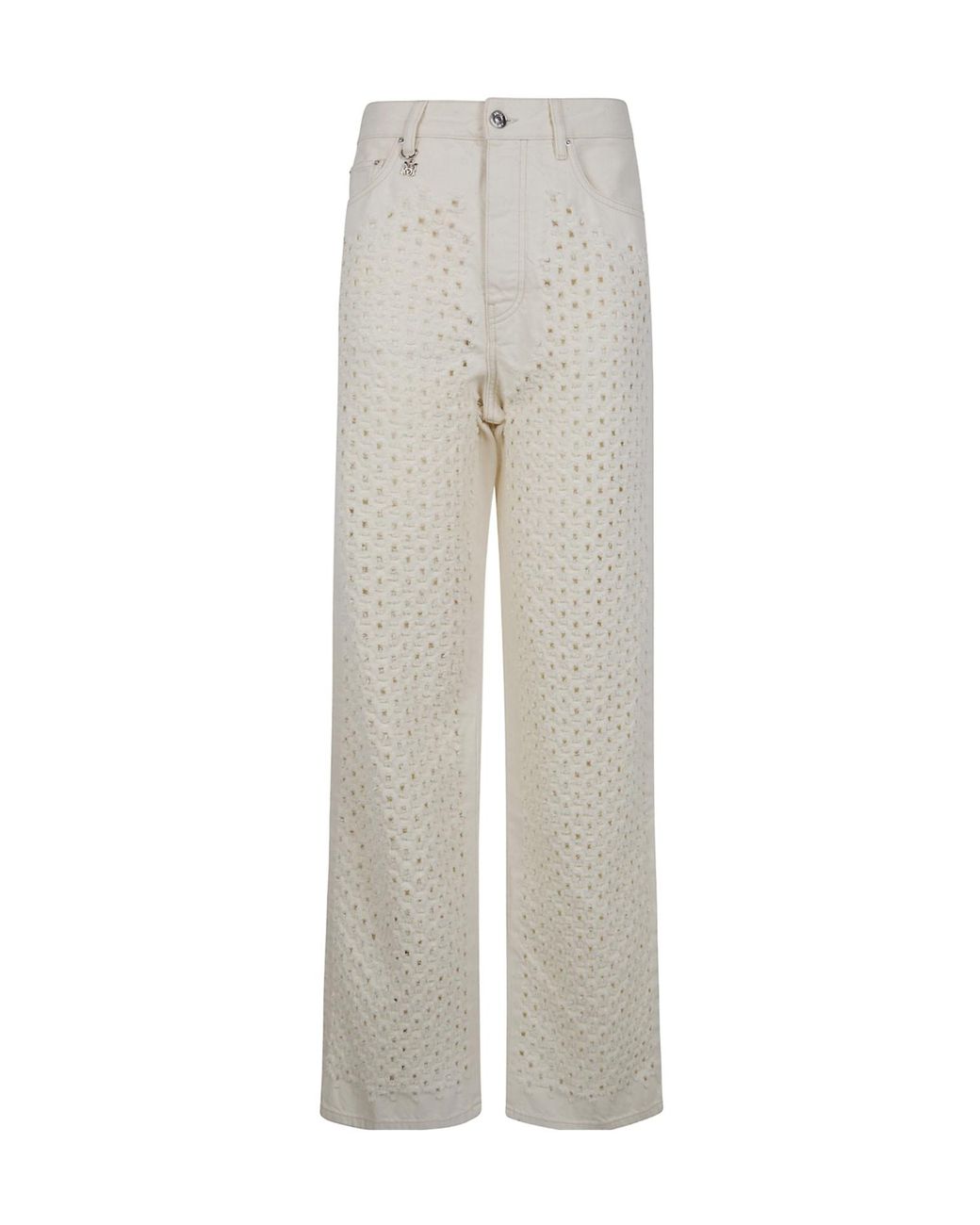 Amiri Gray Boucle Denim Straight Jeans