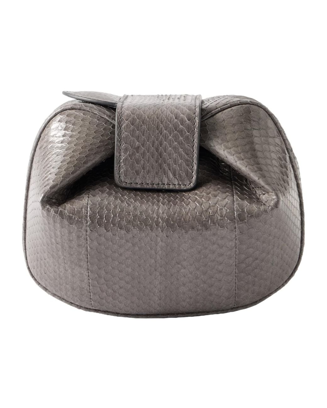 Gabriela Hearst Gray Soft Demi Snake-Effect Leather Clutch