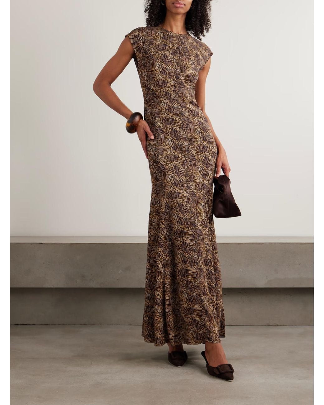 TOVE Brown Vanja Zebra Print Dress