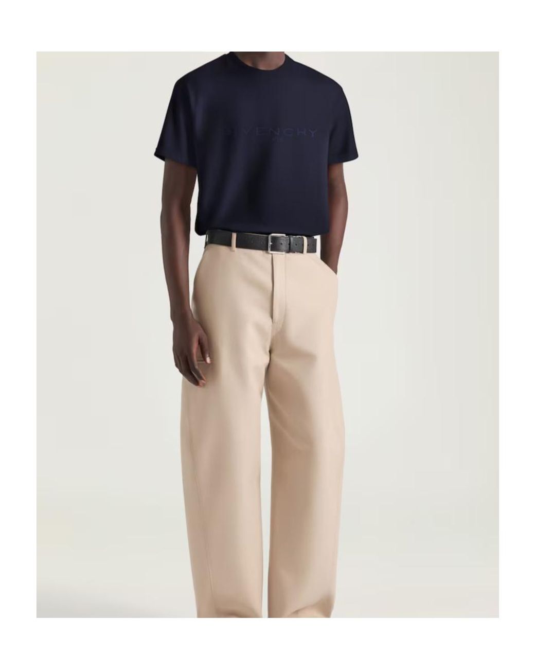 Givenchy Blue Logo Jacquard Crewneck T-Shirt for men