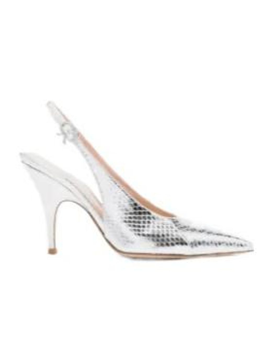 Gianvito Rossi White Sofia Point Reptile-Effect Pumps