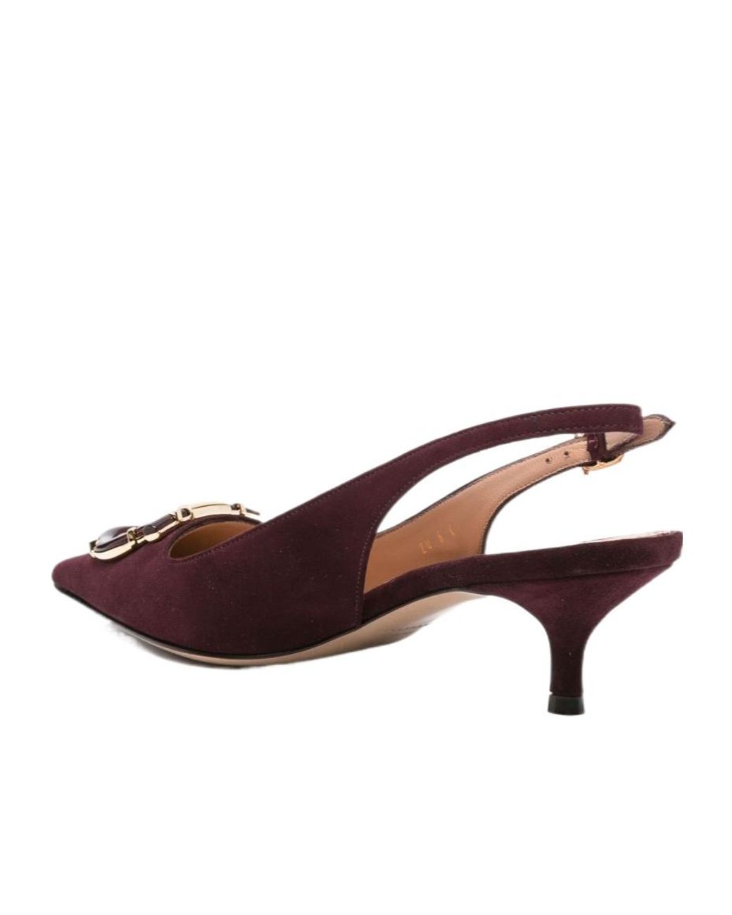 Ferragamo Brown Ferragamo Pointed Toe Slingback Pumps