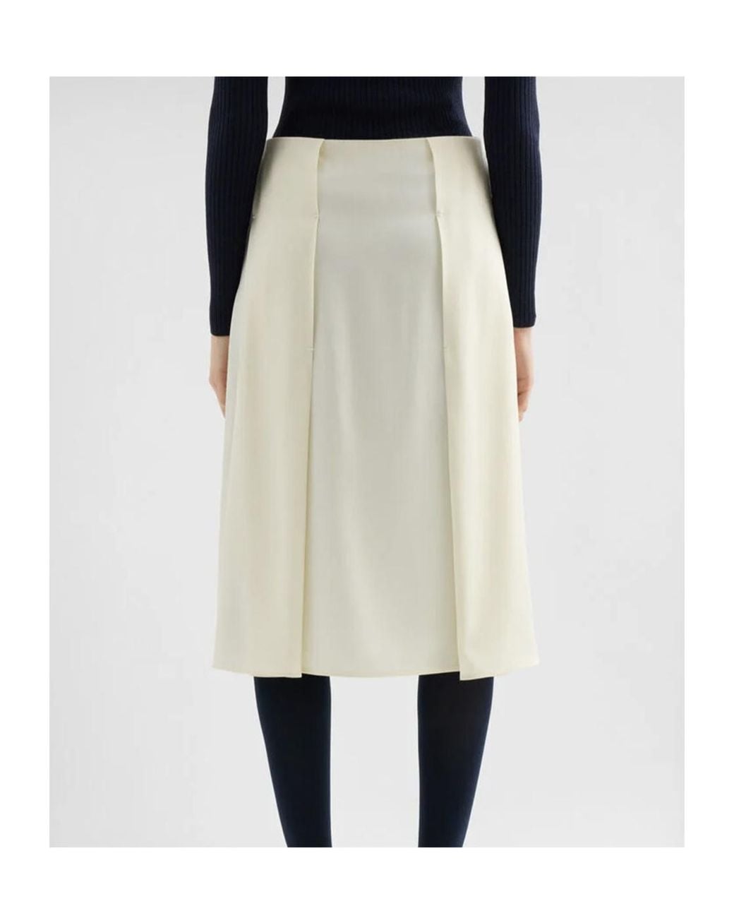 Jil Sander Natural 151 Pleated Midi Skirt