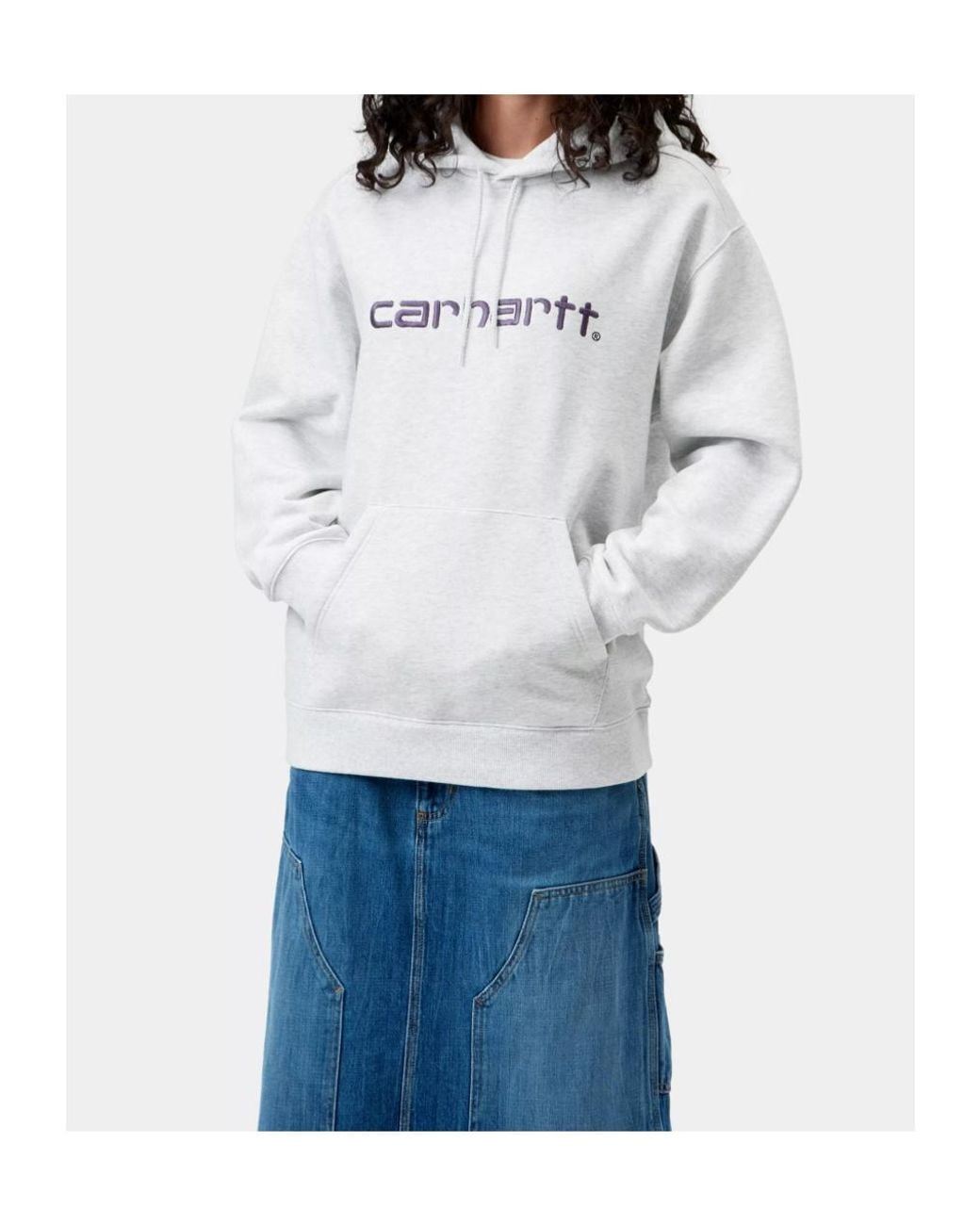 Carhartt White Logo-Embroidered Hoodie