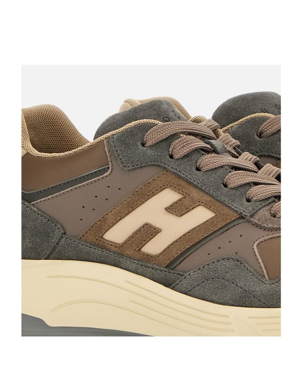 Hogan Brown Hyperlight Side H Patch Sneakers for men