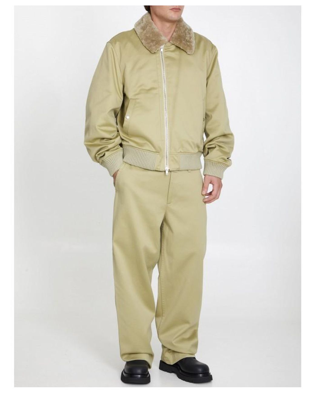 Burberry Natural Straight Hem Wide-Leg Trousers for men