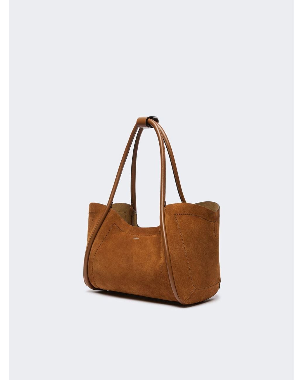 Max Mara Brown Horizontal Suede Marine Bag