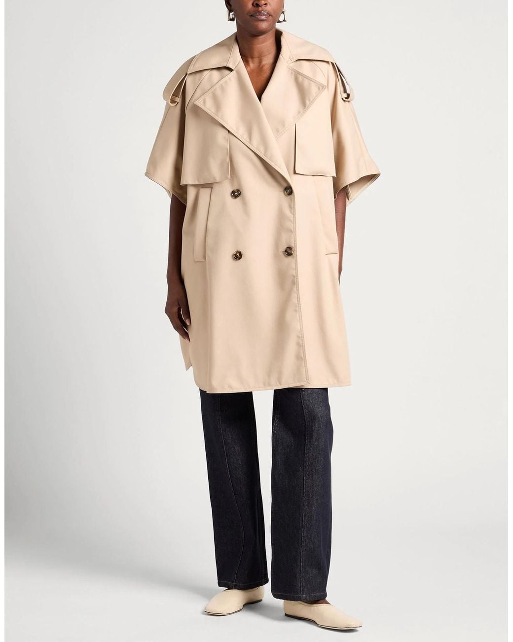 Max Mara Natural Short-Sleeved Trench Coat