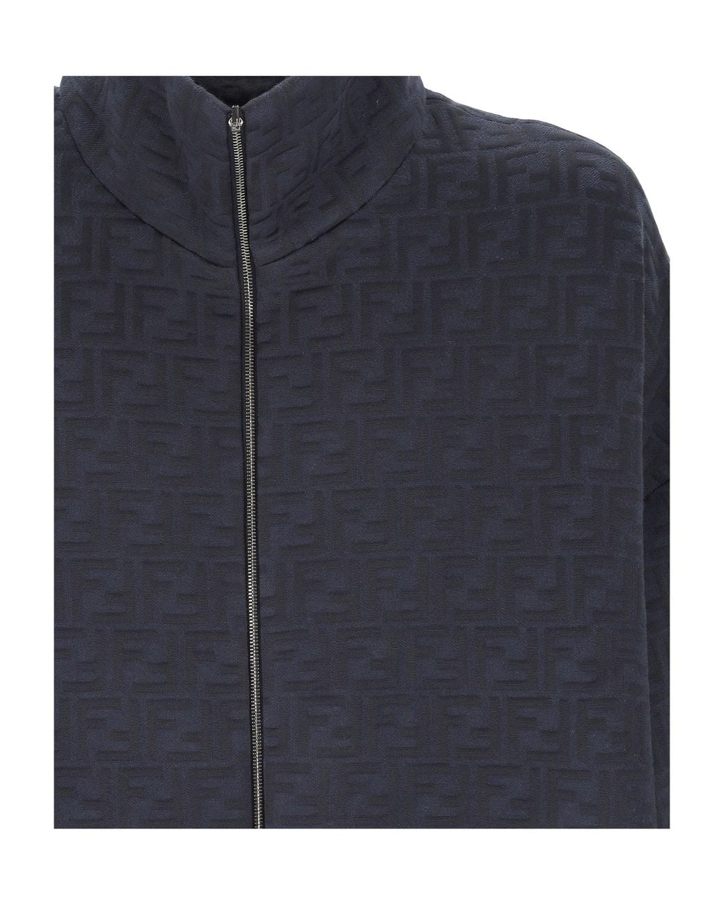 Fendi Blue Jacquard Jacket for men