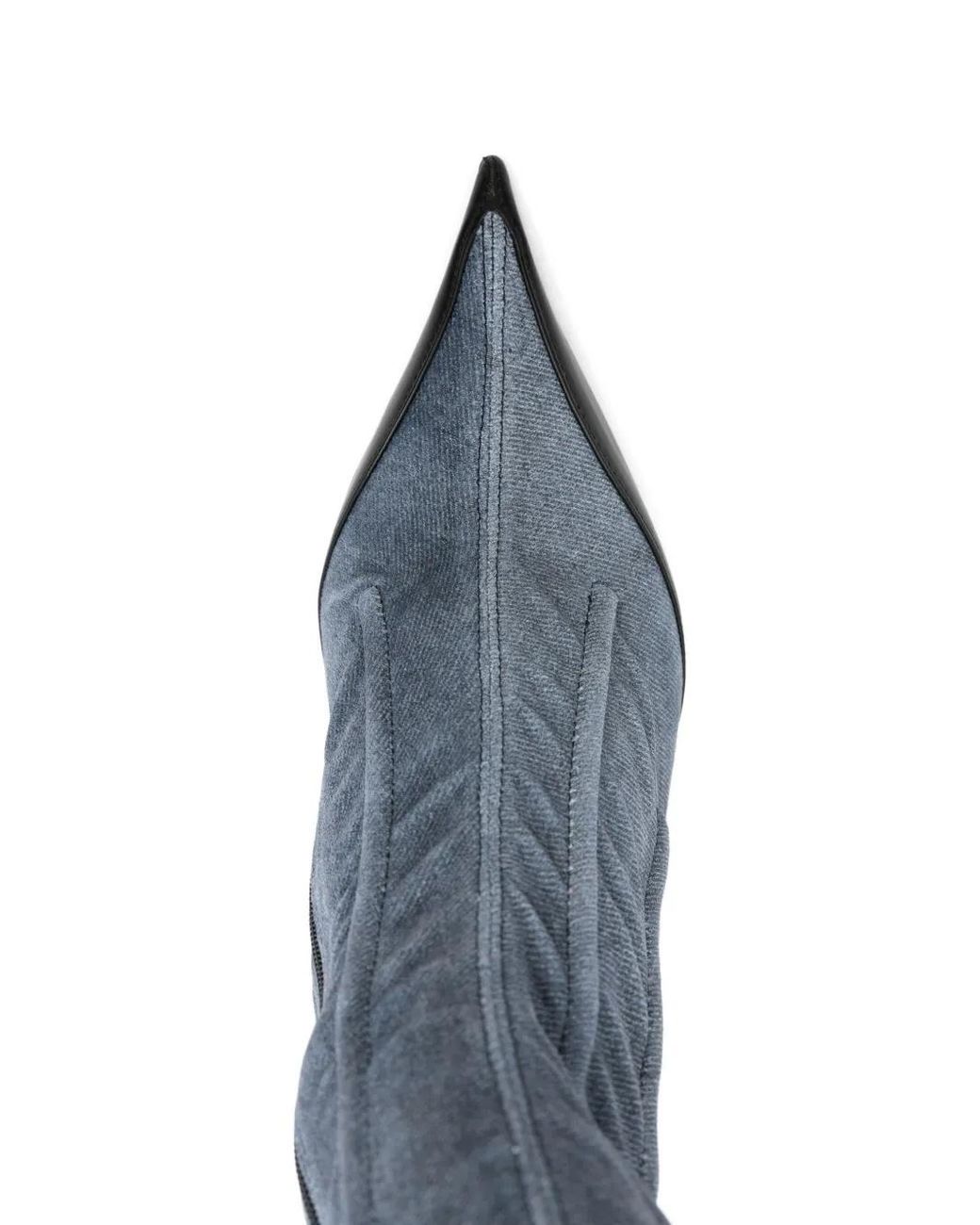 Mugler Blue 110Mm Pointed-Toe Ankle Boots