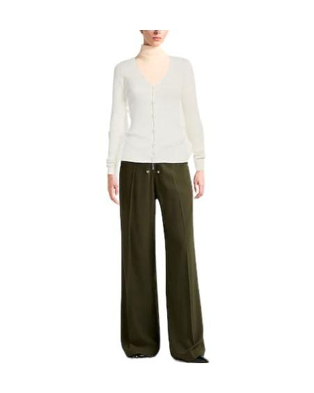 MM6 by Maison Margiela White Solid-Color Knit Cardigan