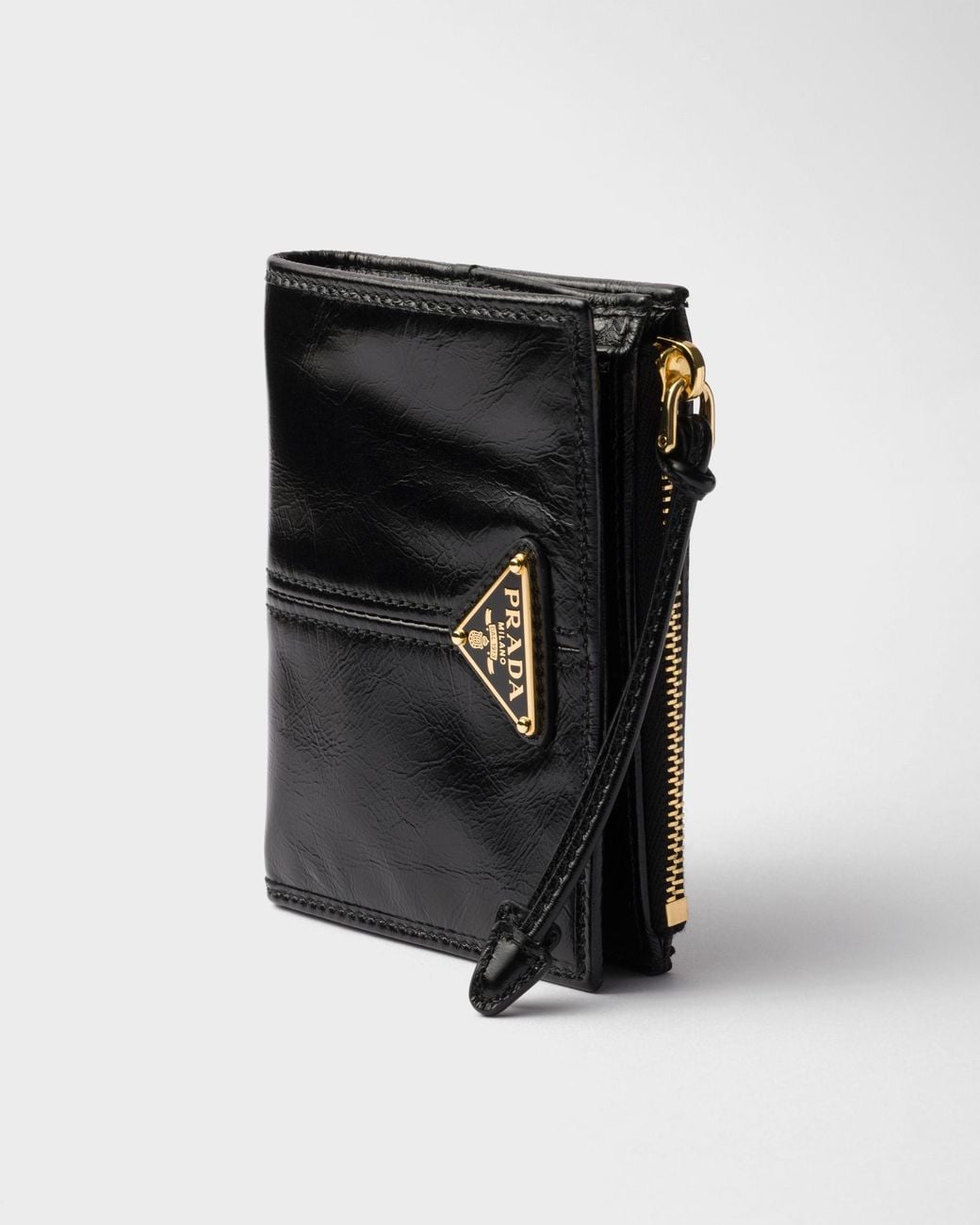 Prada Black Triangle-Logo Bi-Fold Wallet