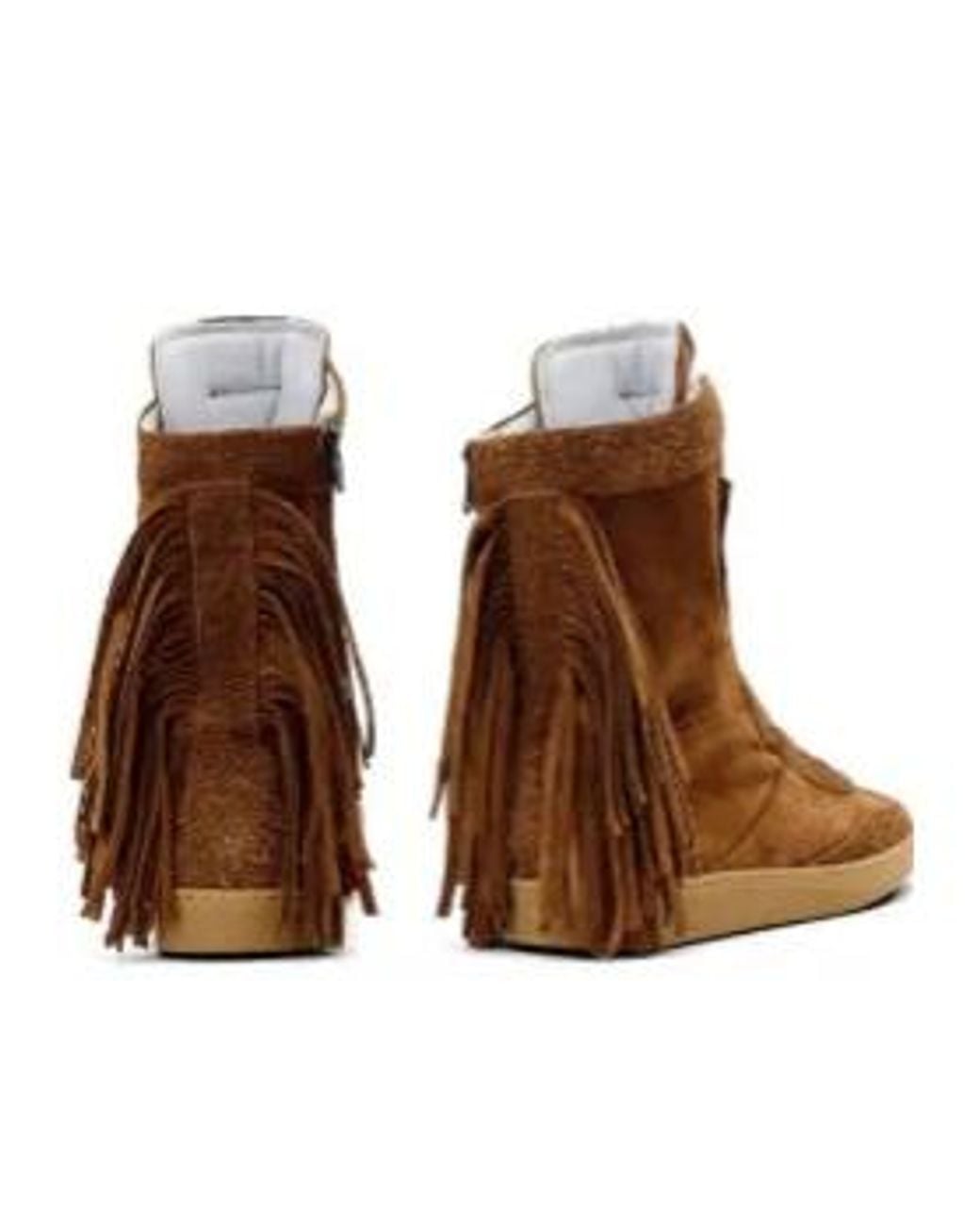AllSaints Brown Louise Fringe-Detail Sneakers
