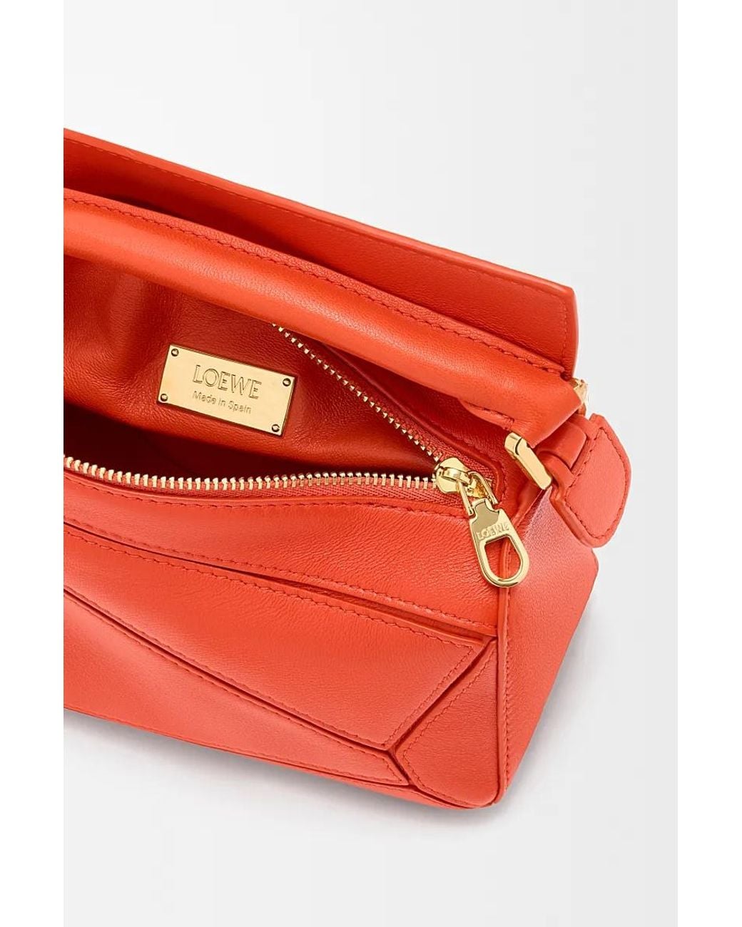Loewe Red Featherlight Mini Puzzle Bag