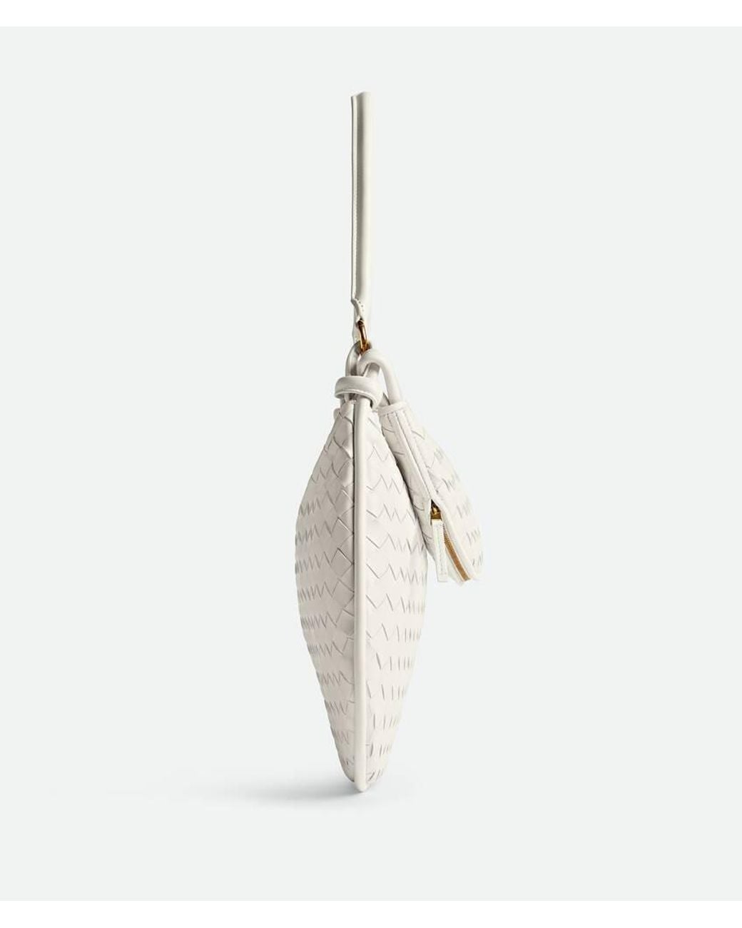 Bottega Veneta White Woven Pattern Shoulder Bag