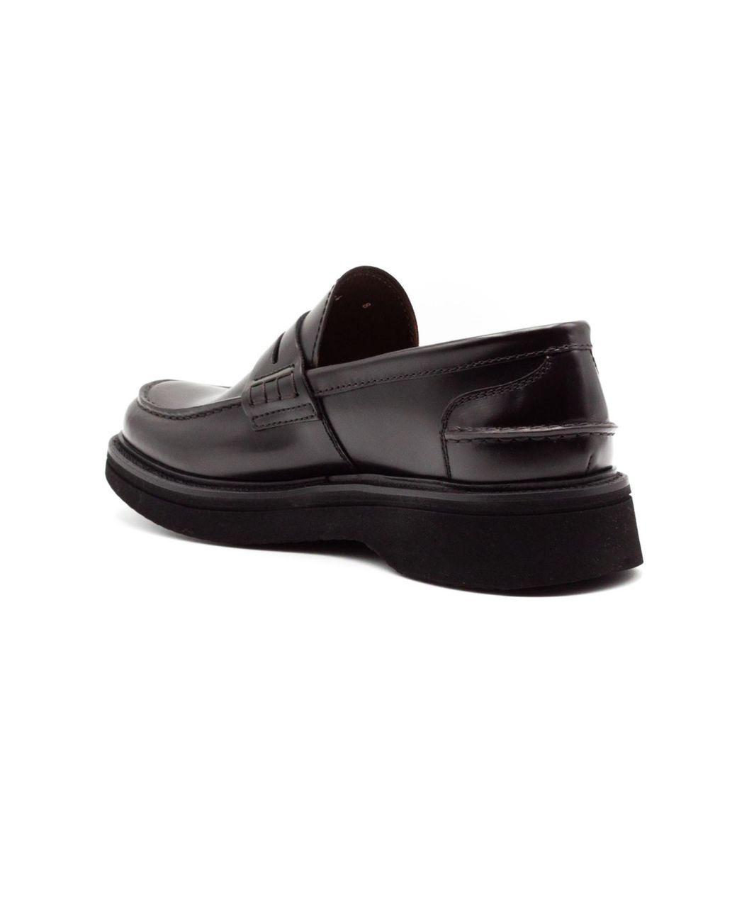 Green George Black Penny Leather Loafers for men