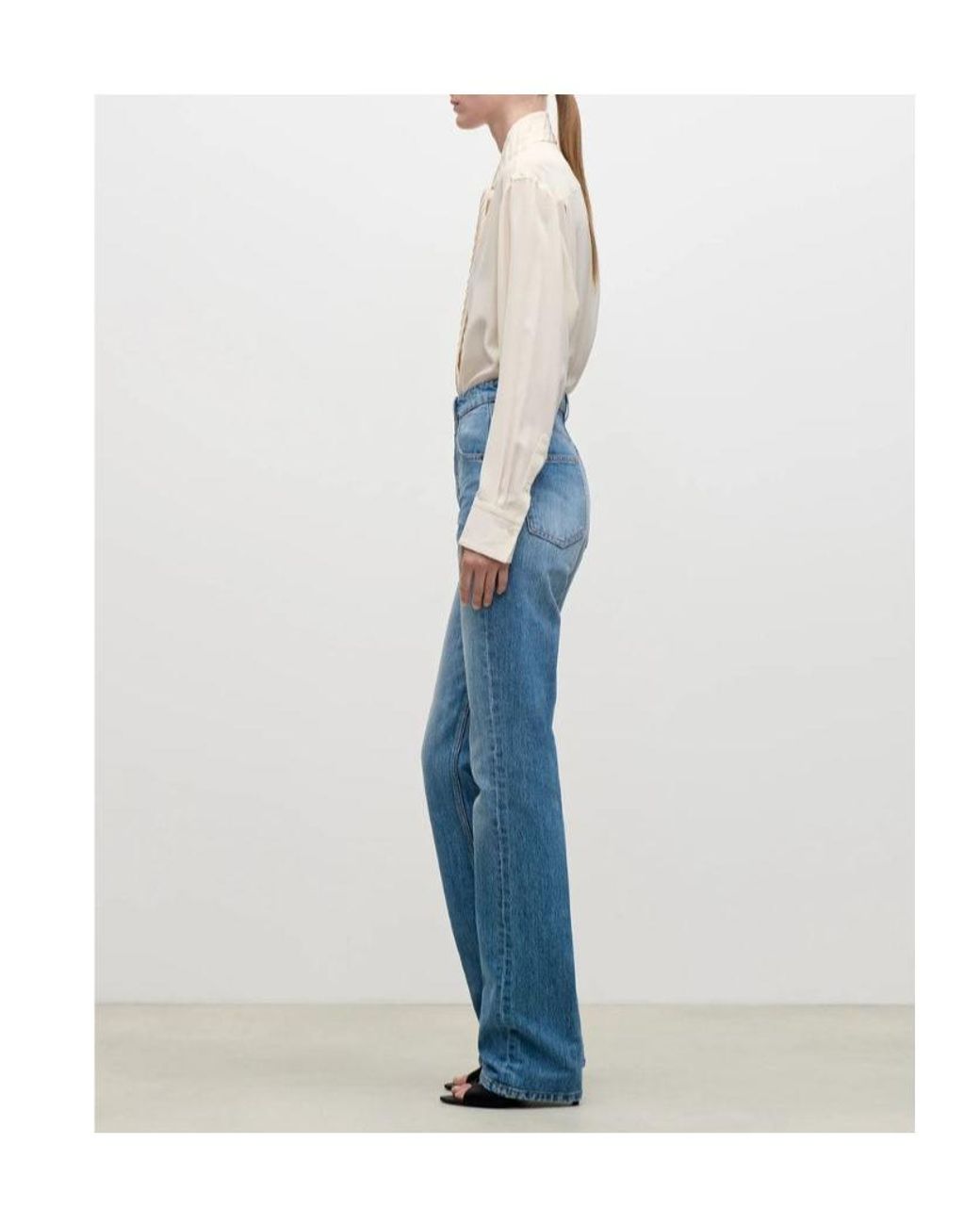 Victoria Beckham Blue Logo Patch Jeans
