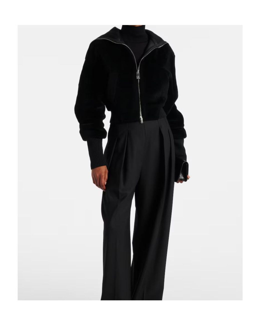 Victoria Beckham Black Lapel Collar Long-Sleeved Casual Jacket