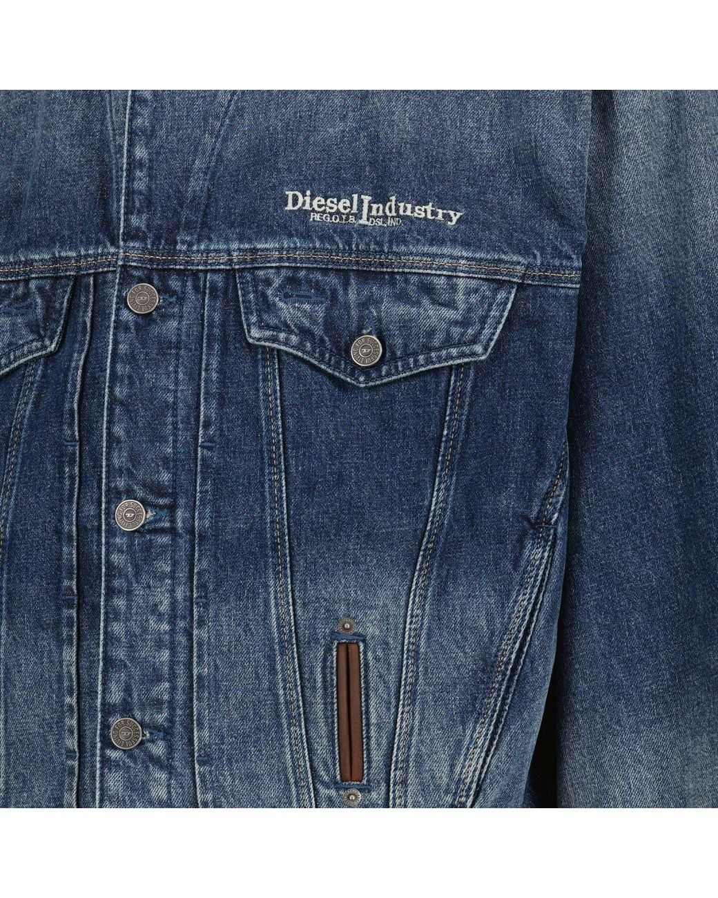 DIESEL Blue D-Denver-S1 Denim Trucker Jacket for men